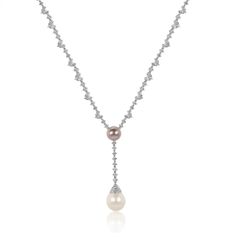 South Sea Pearls Necklace Set with Diamonds